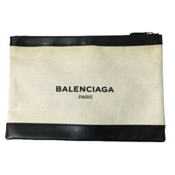 【中古】BALENCIAGA <strong>バレンシアガ</strong> クラッチ<strong>バッグ</strong> セカンド<strong>バッグ</strong> ネイビークリップ L キャンバス 373840 AQ3BN 9260 【A0】