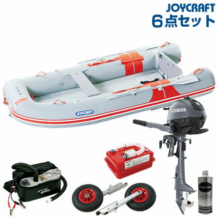 ジョイクラフト　ゴムボート船外機セット オレンジペコ323ワイドSSヤマハ2馬力船外機+船外機架台付き 2019わくわくセットの画像