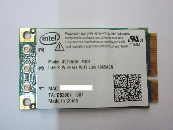  Vi  Intel WiFi Link 4965AGN IEEE 802.11a/b/g/n miniPCI-E LANJ[h