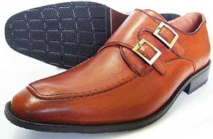 SEVENTH STREET ダブルモンクストラップ ビジネスシューズ 茶色 3E（EEE） 27.5cm、28cm（28.0cm）、28.5cm、29cm（29.0cm）、30cm（30.0cm）［大きいサイズ・メンズ・革靴・紳士靴］【送料無料】