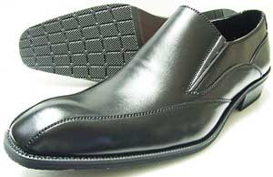 SEVENTH STREET ロングノーズ ヴァンプスリッポン ビジネスシューズ 黒 3E（EEE） 27.5cm、28cm（28.0cm）、28.5cm、29cm（29.0cm）、30cm（30.0cm）［大きいサイズ・メンズ・革靴・紳士靴］