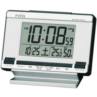 SEIKO セイコー PYXIS (ピクシス) 目覚まし時計 デジタル 電波時計 置き時計 NR529S 【即納】