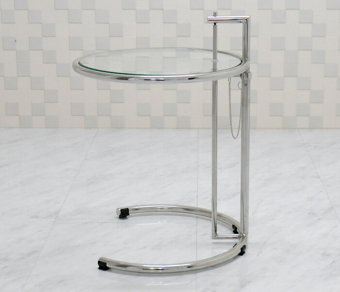 アイリーングレイ アイリーンテーブル 高さ調整可能 サイドテーブル ガラステーブル ナイト…...:auc-pleasure0905:10004183