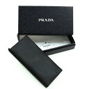 プラダ PRADA 財布 長財布 サフィアーノレザー 2MV836 カードケース ロングウォレット レディース メンズ ブラック 美品 中古 mad23006