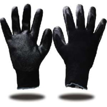 オリジナル「ニトリル」滑り止め手袋ブラックフィット/424-410/3双お買い上げで699円に割引！