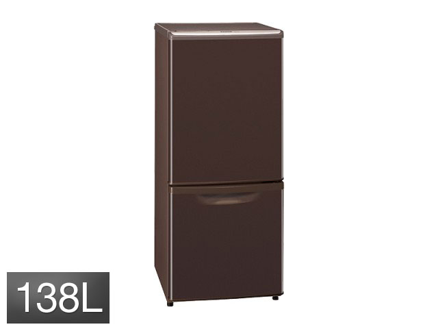 Panasonic（パナソニック）パーソナル冷蔵庫 NR-B144W 　ブラウン自炊派にもおすすめ「清潔・使いやすさ」で好評のパーソナル冷蔵庫が、さらに省エネ性をアップ。置き場所を選ばない「コンパクトタイプ」。
