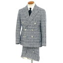 【中古】ジーイングレーゼ Giovanni Inglese ツイード チェック スリーピース 6Bダブルスーツ ブルー系【サイズ46】【BLU】【A/W】【状態ランクB】【メンズ】【10499-957242】【送料無料】【即日発送可】