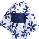 着物美人 送料無料 浴衣 3点セット 変り織り 女浴衣 浴衣女性 半幅帯紺 浴衣帯 ハイヒール 厚底下駄付き 浴衣セット 街着 大人 女性用 M F L 155-165 【 白系 紺 雪花 】R448606