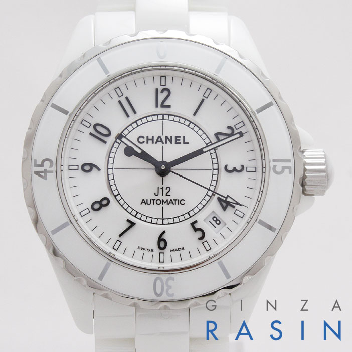 【中古】CHANEL J12 白セラミックメンズ 38mm H0970 Ref.878.010.310 シャネル