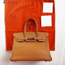 HERMES エルメス バーキン 30 ハンドバッグ ナチュラル ヴァッシュリエジェ S金具【中古】△△ h1002050◆◆