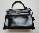 HERMES エルメス ケリー 32 ハンドバッグ ボックスカーフ 黒【中古】 h17-4026◆◆
