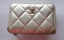 CHANEL シャネル財布 シャネル マトラッセ コインケース ゴールド レザー サイフ 名刺入れ レザー ココマーク カードケース CC CCマーク ゴールド マトラッセ 定番 レザー レディース メンズ【中古】c-002 c81-5123