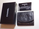 CHANEL シャネル コインケース レザー 黒【中古】c-002 全体スレ、角スレ シールなし