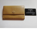 CHANEL シャネル 財布 キャビア 三つ折りサイフ 黒 レディース レザー 小銭入れあり ブラック ブランド キフト 中古 c-002