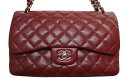 CHANEL シャネル マトラッセ チェーンショルダーバッグ キャビアスキン デカマトラッセ 30 赤 シルバーレディース 斜めかけ可能 中古