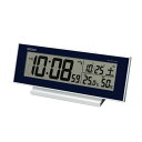 【送料無料】SEIKO CLOCK (セイコークロック) 目覚まし時計 常時点灯 電波 デジタル カレンダー・温度・湿度表示 夜でも見える 濃青メタリック SQ762L ■送料無料※北海道・九州・沖縄・離島は別途送料(1080円〜2160円)