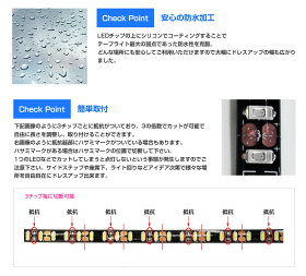 LEDテープライト,ホワイト,ピンク,アンバー,ブルー,60cm,60発,ブラックベース,黒,正面発光,明るい,5630チップ,送料無料