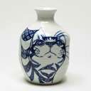 猫の染付 ゆら徳利 大 猫パンチ小紋猫 風龍窯 清水焼 京焼き見谷佳則 猫 酒器 猫グッズ 猫雑貨
