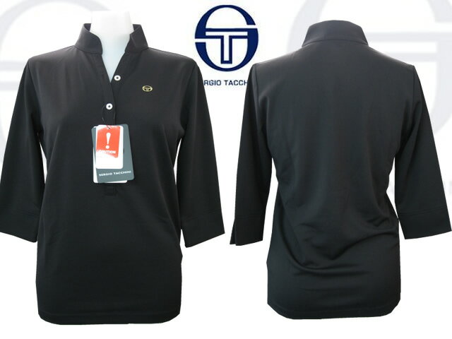 セルジオ・タッキーニ 7分袖シャツ（SFK851）汗ジミ防止/ブラック/レディース【→更にプライスダウン！】