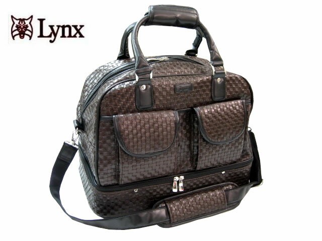 Lynx リンクス 2段式 ボストンバッグブラウン/イントレーチャー風/LX-BB515