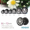ボディピアス 6G アクリル素材 ジュエルプラグ[ハイゲージ...