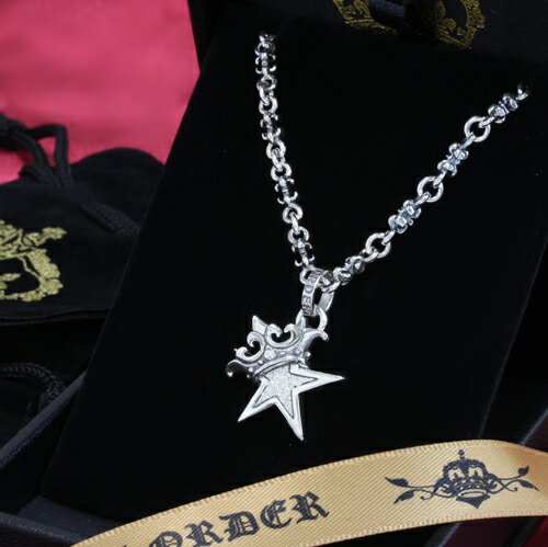 CI[ [   y g  XgAXyVZbg SMALL STAR w CROWN w Paved CZ &TINY-C-CHAIN(18inch) ROYAL ORDER 