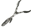 CI[ [   lbNX CARVED SKULL & BONES WITH FEATHERS NECKLACE CI[ [lbNX   ROYAL ORDER 