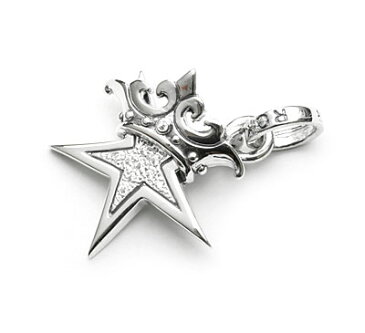 【ロイヤルオーダー　ペンダント】SMALL STAR w CROWN w Paved CZ 【ROYAL ORDER】