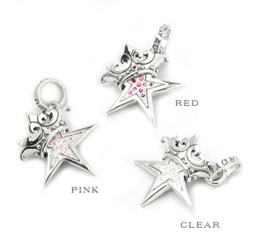 【ロイヤルオーダー　ペンダント】SMALL STAR w CROWN w Paved CZ 【ROYAL ORDER】