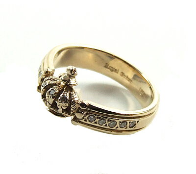 ロイヤルオーダー Royal Order CROWN ＆ TRIPLE BAND w/Diamonds 18K YELLOW GOLD4-4.5【リング】【送料無料】【ROYAL ORDER】