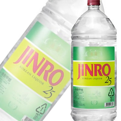 【4本で送料無料】韓国焼酎　ジンロ（JINRO）　4L　ペットボトル