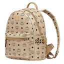MCM エムシーエム バックパック リュック スタッズ 韓国 正規 レディース ブランド ゴールドスタッズ メンズ ベージュ 革 通勤バッグ おしゃれ 機能的 ユニセックス デイパック スタークバックパック スモール/STARK BACKPACK SMALL 贈り物 誕生日 クリスマス プレゼント