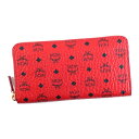 MCM エムシーエム MYL6AVC80 長財布 ラウンドファスナー RLW RUBY RU001 ZIP AROUND LRG 12 CREDIT ルビーレッド