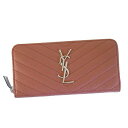 サンローラン SAINT LAURENT 358094 BOW02 6842 ラウンドファスナー長財布 ミスティック・ローズ MYSTIC ROSE ベージュローズ系