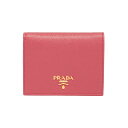 プラダ PRADA 財布 LEATHER WALLET レザーウォレット 1MV204QWA 小銭入れ付き 二つ折り財布 F0505 PEONIA ピンク系