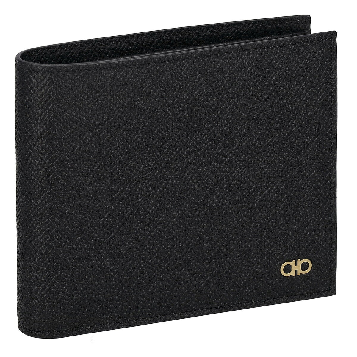 フェラガモ Ferragamo 財布 二つ折り財布 折りたたみ財布 小銭入れ付き 661454 775646 ブラック 本革 レザー