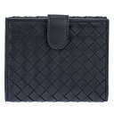 ボッテガヴェネタ BOTTEGA VENETA 財布 イントレチャート ナッパ ミニウォレット 382576 V001N 4014 ダブルホック 二つ折り財布 トルマリン TOURMALINE ダークネイビー系