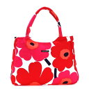 マリメッコ バッグ marimekko PAPAVER パパウェル トートバッグ ハンドバッグ レディース ショルダーバッグ 042631 PIENI UNIKKO トート マザーズバッグ RED 001 コットン ウニッコ ホワイト+レッド 新品 正規品 未使用