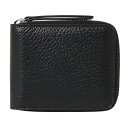メゾン マルジェラ Maison Margiela 財布 S56UI0111 P4455 T8013 フォーステッチ 小銭入れ付 ラウンドファスナー 二つ折り財布 BLACK ブラック