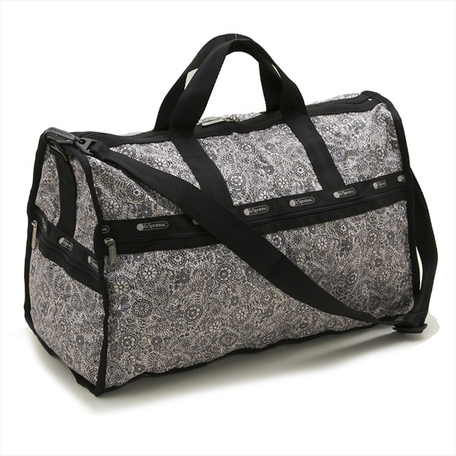 レスポートサック Lesportsac ボストンバッグ 斜めがけバッグ 7185 E002 バカラ Baccarat Large フルラ Furla Weekender ラージウィークエンダー On Pointe フラワー柄ブラック系マルチ Salada Bowl おしゃれブランド通販 レスポートサック レスポ ボストンバッグ