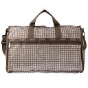 レスポートサック LeSportsac ボストンバッグ LARGE WEEKENDER 7185 D157 ラージウィークエンダー HOUNDSTOOTH TAN ハウンドトゥースタン ブラウン系千鳥格子柄 ショルダーバッグ 新品