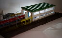 Nゲージ鉄道模型用展示台 照明付きB【電車庫とヤード3線路】●注文製作●※こちらの展示台は40cmx12cm、土台の厚さ2cmになります。