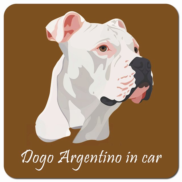 イラスト付 Dog in Car ドゴアルヘンティーノ Aタイプ カーサイン 車 マグネットステッカー 犬 マグネット 強力 13x13cm 正方形 おしゃれ かわいい ドラレコステッカー 安全対策 危険運転 煽り運転 アニマル 動物 犬種別 屋外 防水 屋内
