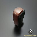 (ルナインターナショナル) ランドクルーザー プラド TRJ150系 前期近似色茶木目×ブラックレザー 純正同等サイズ シフトノブ / LUNA INTERNATIONAL