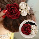 ヘッドドレス 髪飾り バラ パール ヘアアクセサリ