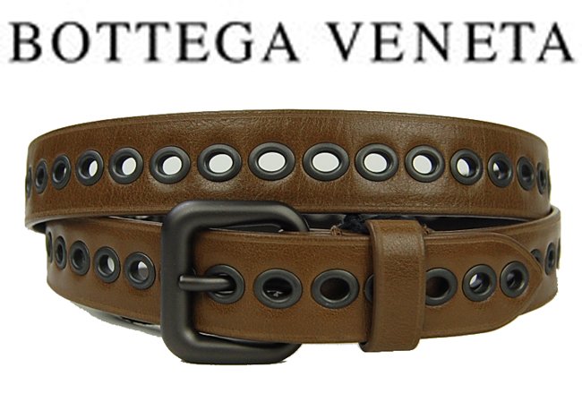 SALE　メンズ　BOTTEGA VENETA　ボッテガ　ヴェネタブラウンレザーベルト 【w2】【正規】