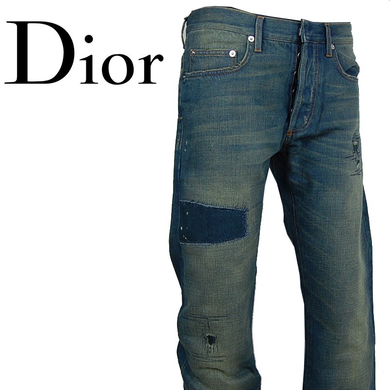 SALE DIOR HOMME ディオール　オム クラッシュリペア加工ウォッシュブルーデニムパンツ 153d000tx562 【あす楽対応】【sybp】【w2】【YDKG-tk】【正規】ディオール/デニムジーンズ