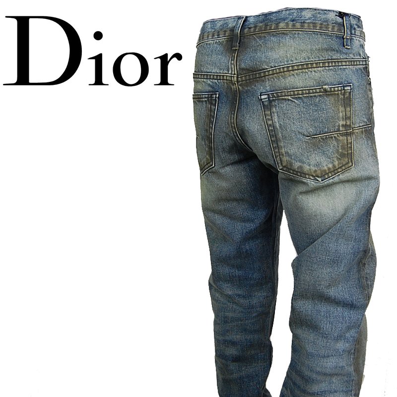 SALE DIOR HOMME ディオール　オム マッド加工ウォッシュブルーデニムパンツ 163d000tx205 【正規】