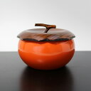 菓子器 枝付き柿 (木製 漆器 漆塗り かしき 鉢)