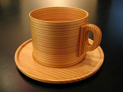 大館 杉コーヒーカップ　(木製 漆器)軽い！秋田杉のコーヒーカップ　